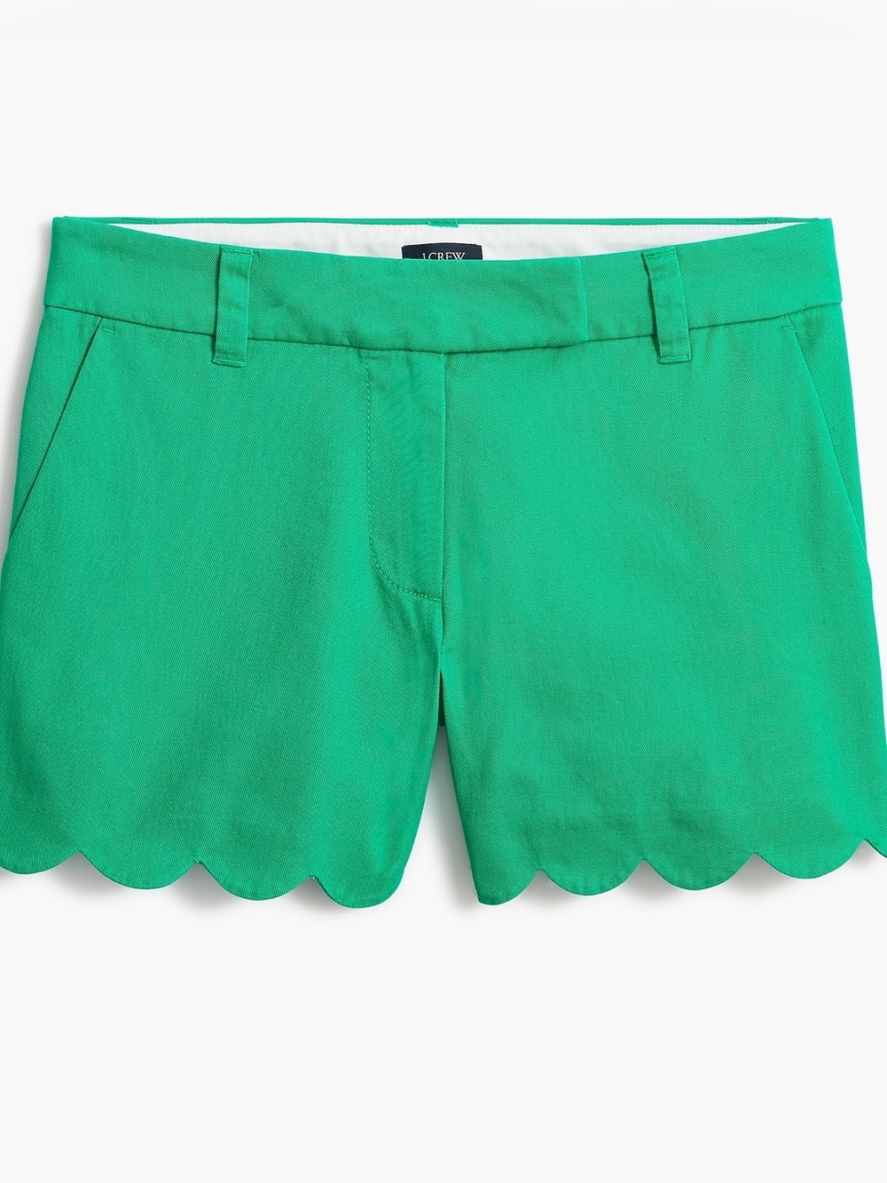 J. Crew Scallop-Hem Bermuda Shorts in Bright Green
